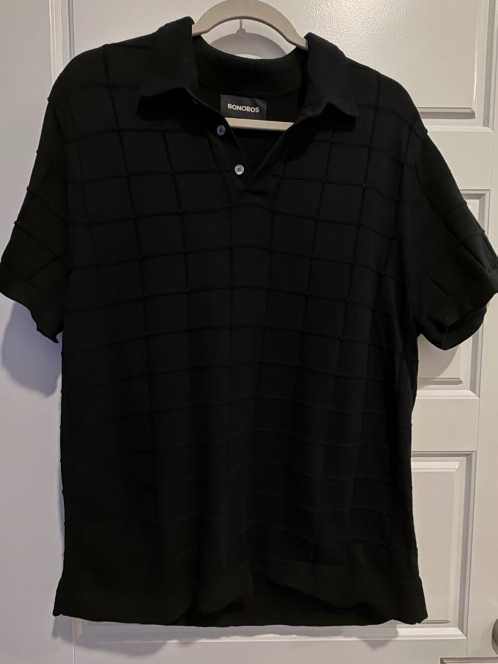 Bonobos Black Knit Sweater Polo Men's Large Short Sleeve Collared